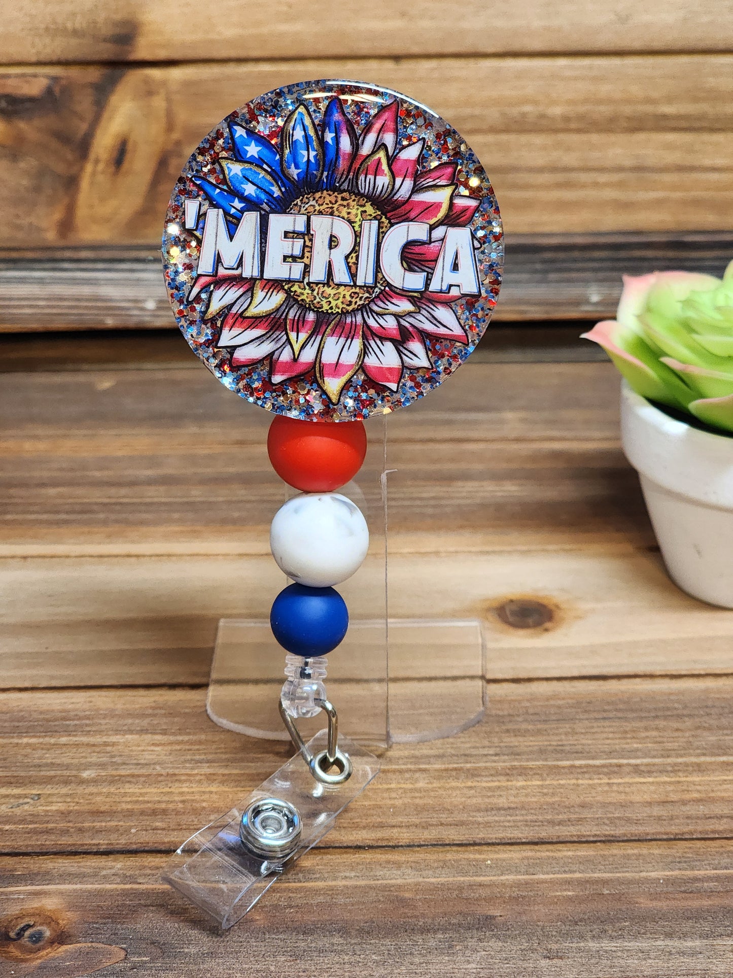 'Merica Retractable Badge Reel