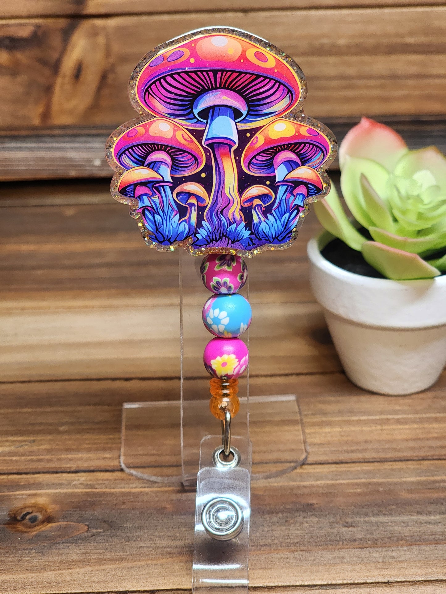 Mushroom Retractable Badge Reel