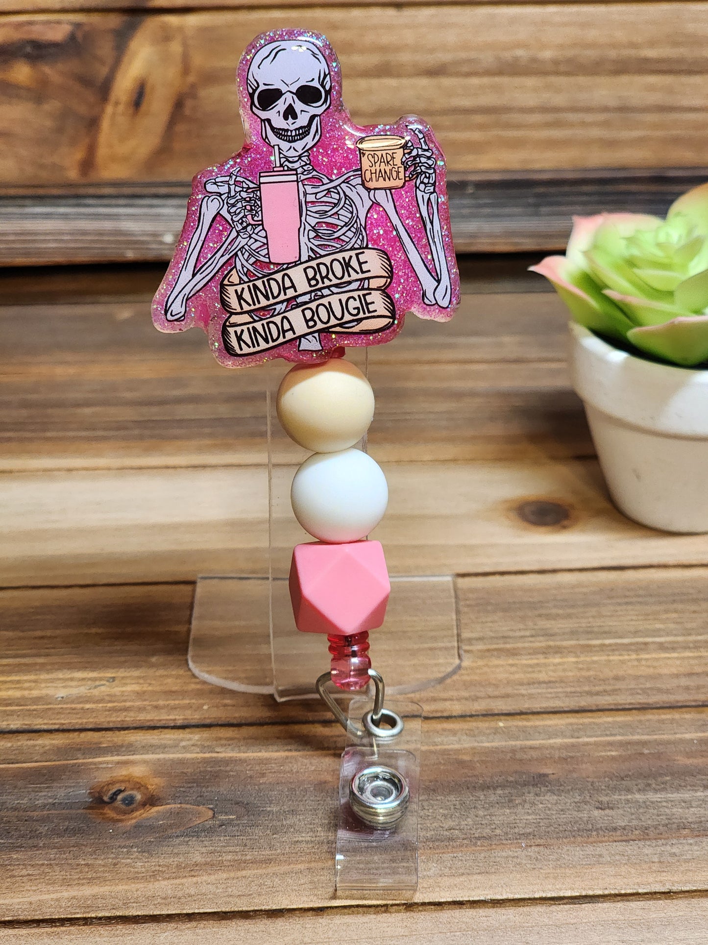 Kinda Broke Kinda Bougie Retractable Badge Reel