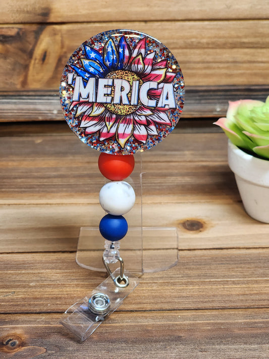 'Merica Retractable Badge Reel