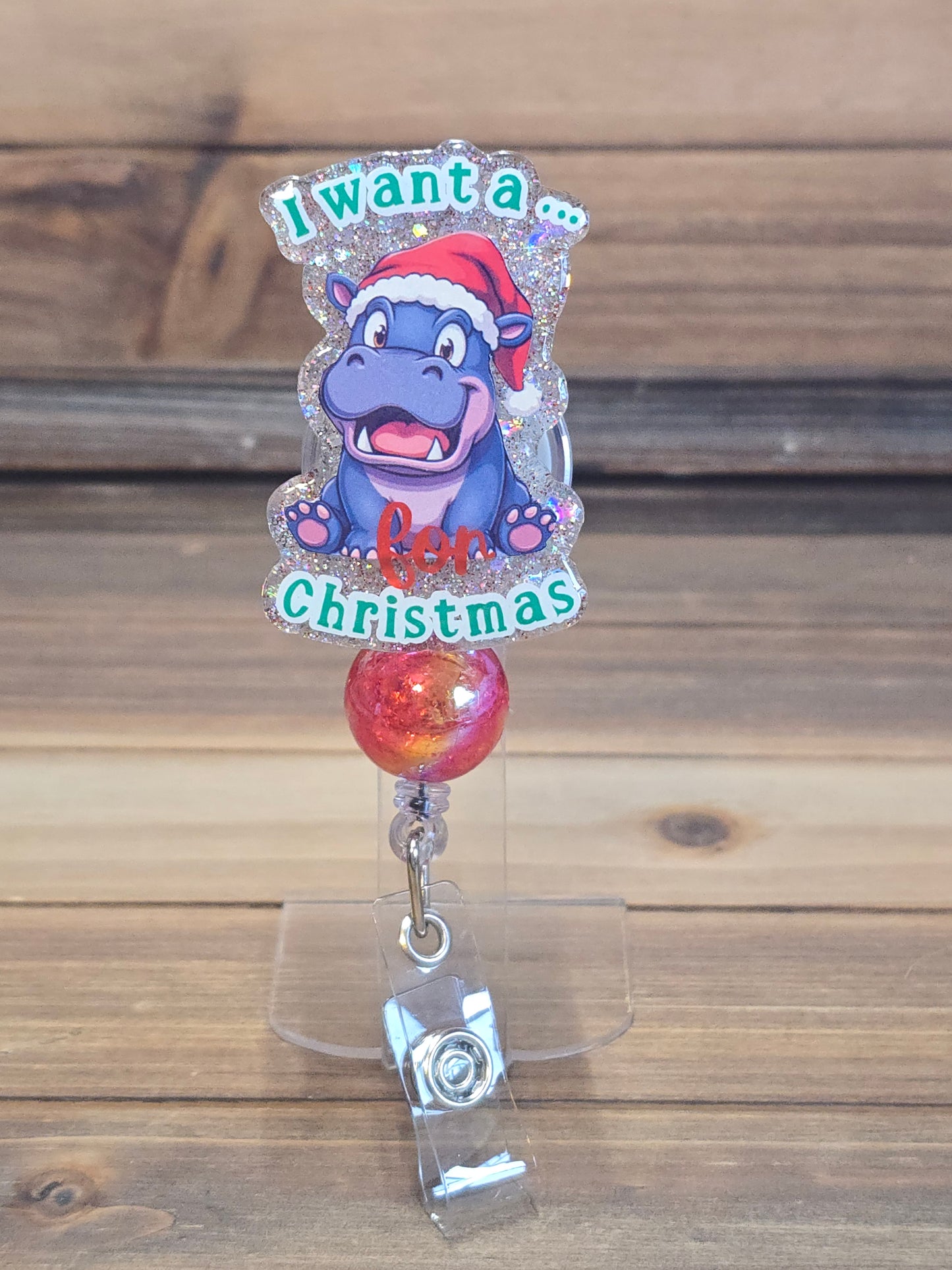 Hippo Christmas Badge Reel