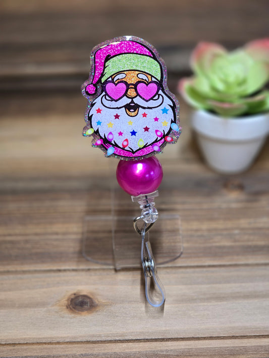 Glitter Santa Badge Reel