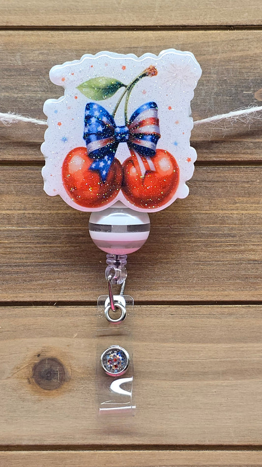 Cherry Fourth of July Badge Reel