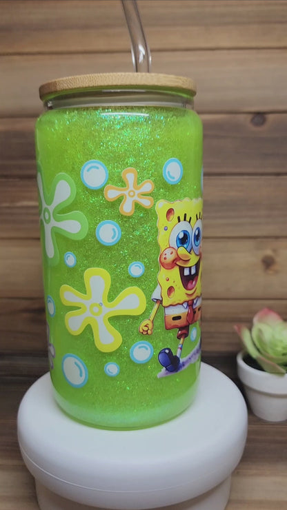 Sponge Bob Suspended Snow Globe 12oz Can Cup